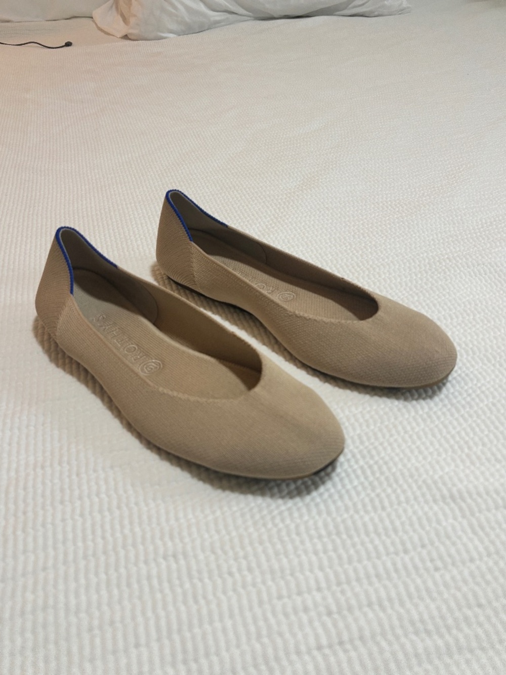 Rothy’s The Flat Knit Ballet Flats Taupe Neutral Size 9.5